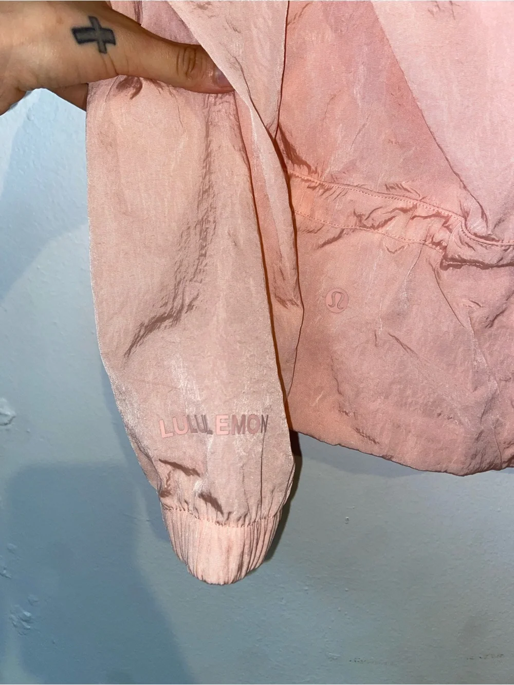 lululemon athletica Athleisure Gorpcore Shimmery Light Pink Hooded Zip-Up Jacket